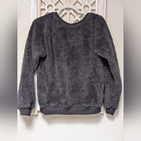 Harry Potter Hufflepuff Pjammy Sweater Women’s Sz XS Black Faux Fur Comfy Soft - Picture 7 of 7